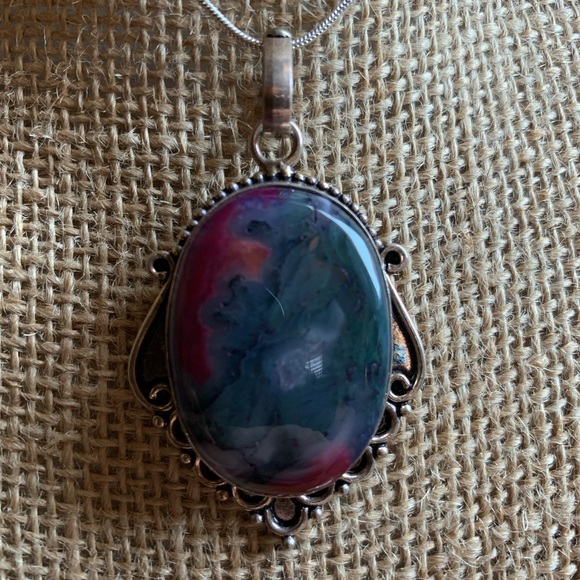 Moss Agate Vintage Necklace - Picture 2 of 3